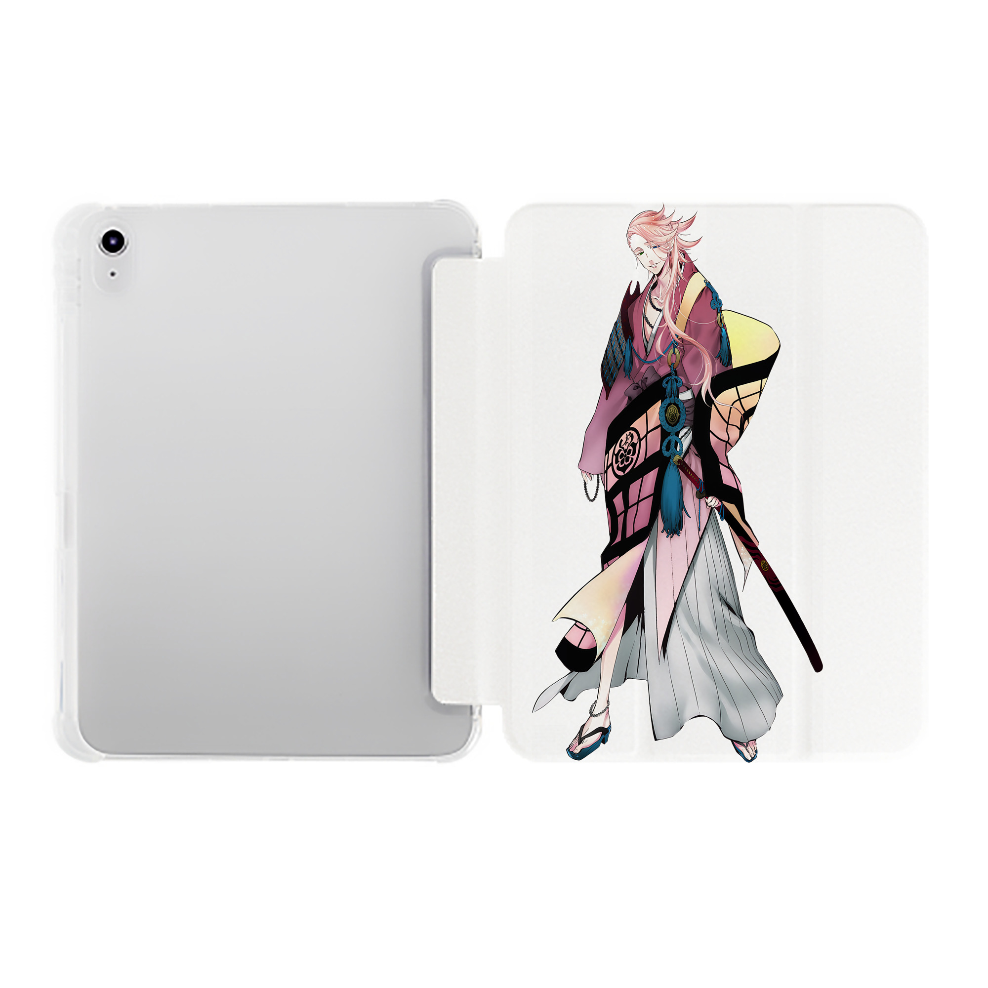 （画像用） 刀剣乱舞 Touken Ranbu IPad ケース ペン収納付き 三つ折りスタンド PUレザー×シリコン 対応機種9.5/10.5/10.9インチ